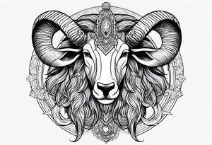 capricorn, one of one , African deities tattoo idea