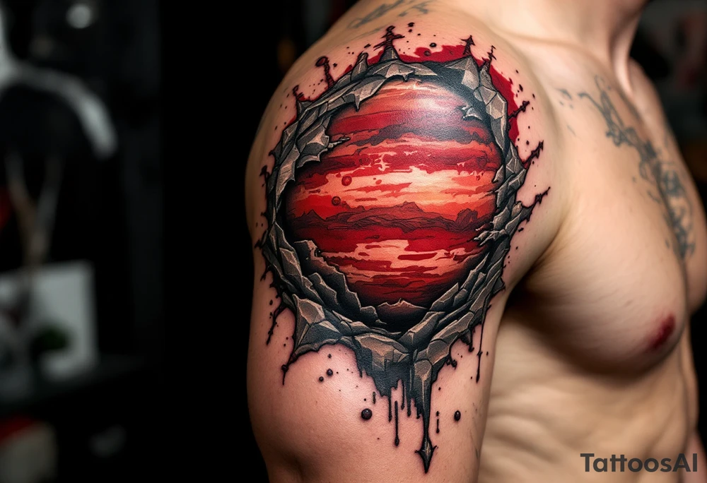 Red planet tattoo idea