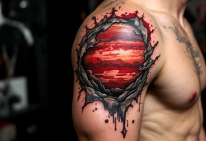 Red planet tattoo idea