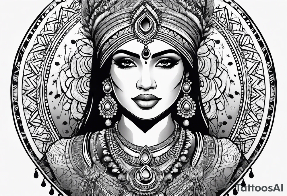 Indian woman tattoo idea