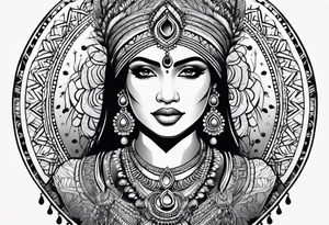 Indian woman tattoo idea
