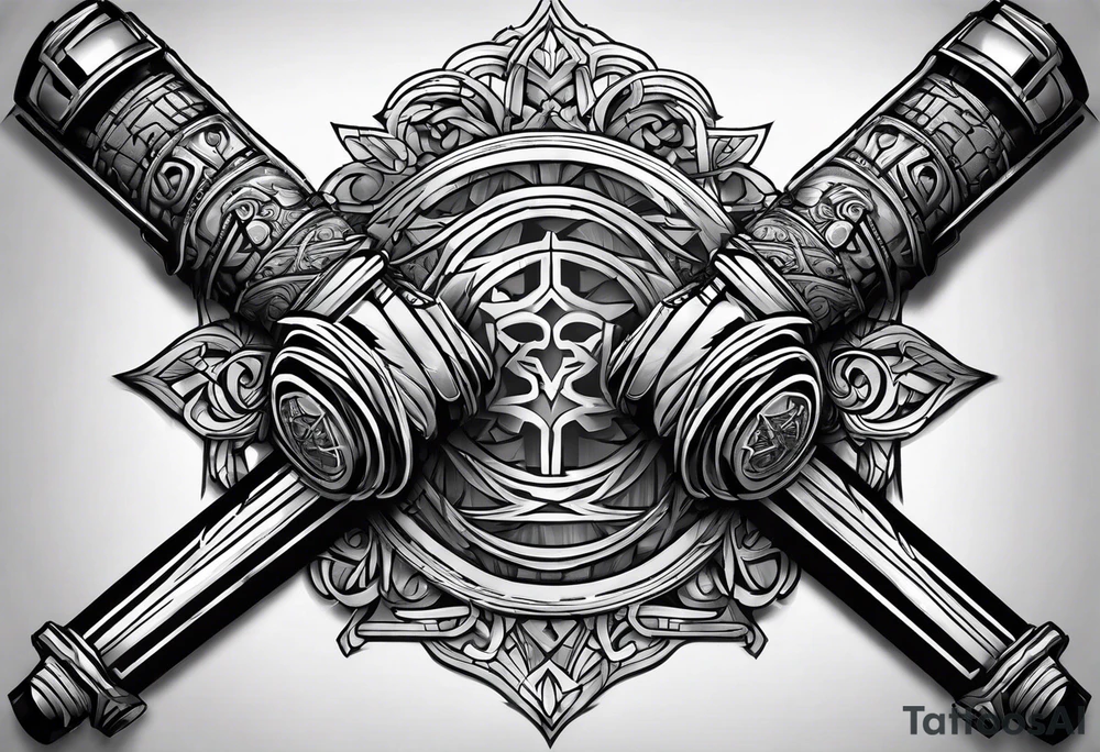 Two lightsaber hilts crossed tattoo idea