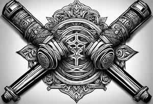 Two lightsaber hilts crossed tattoo idea