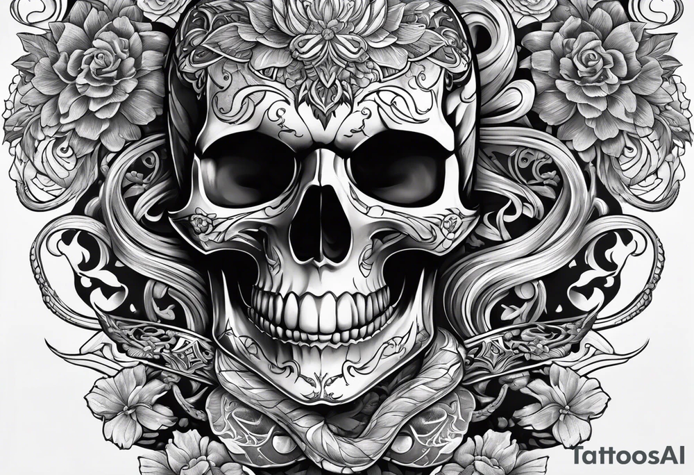 Snake and skull tattoo idea