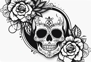 Day of dead skull with smoke around it tattoo idea