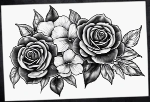 one rose and two violets tattoo idea