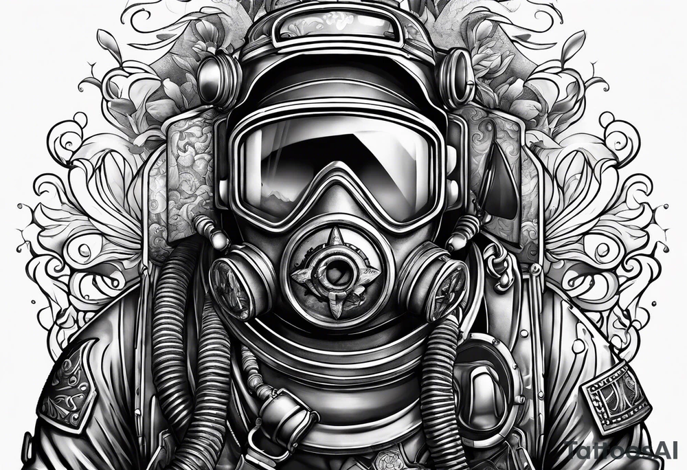 Hebrew scuba diver tattoo idea