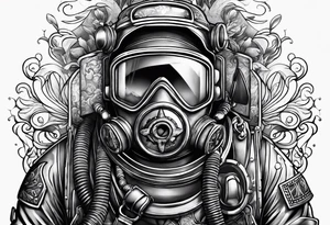 Hebrew scuba diver tattoo idea