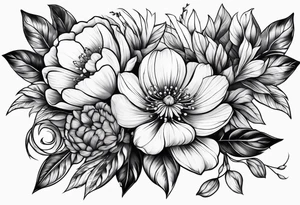 February and June Flowers tattoo idea