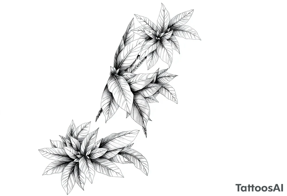 Amazon rainforest foliage tattoo idea