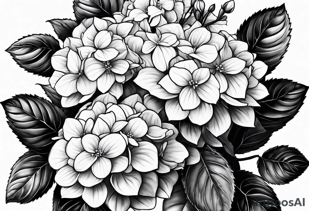 Hydrangeas flower tattoo idea