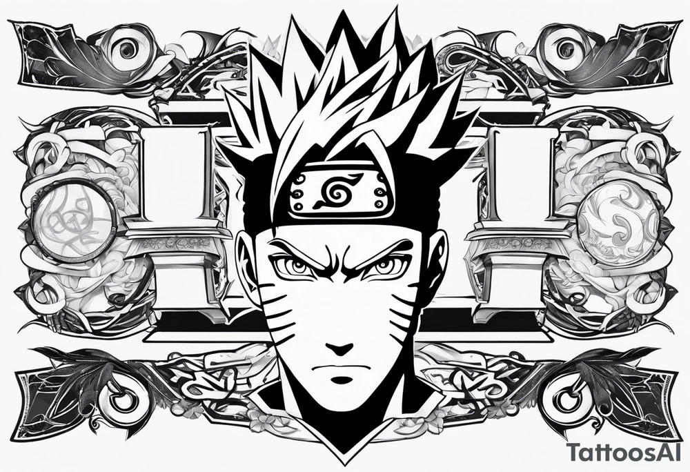 naruto headband with the letters AR in the middle tattoo idea