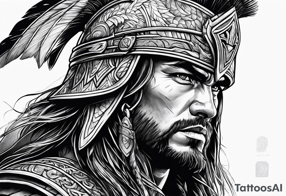 brave and powerful warrior tattoo idea
