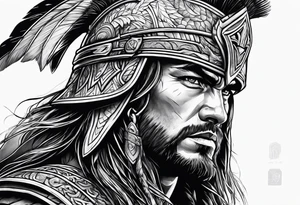 brave and powerful warrior tattoo idea