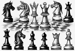 big king chess with lots of cracks marble tattoo idea