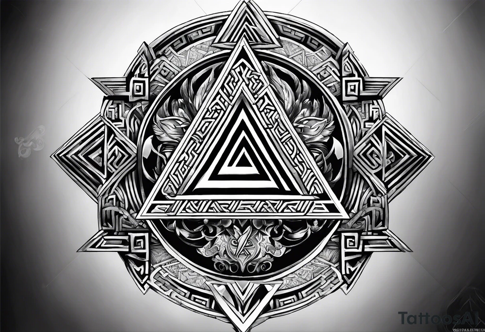 Valhalla valknut shield tattoo idea