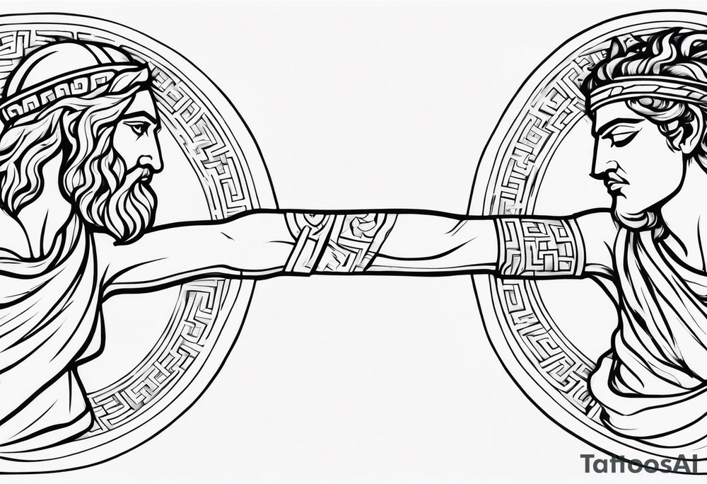 Greek Gods Arm sleeve tattoo idea