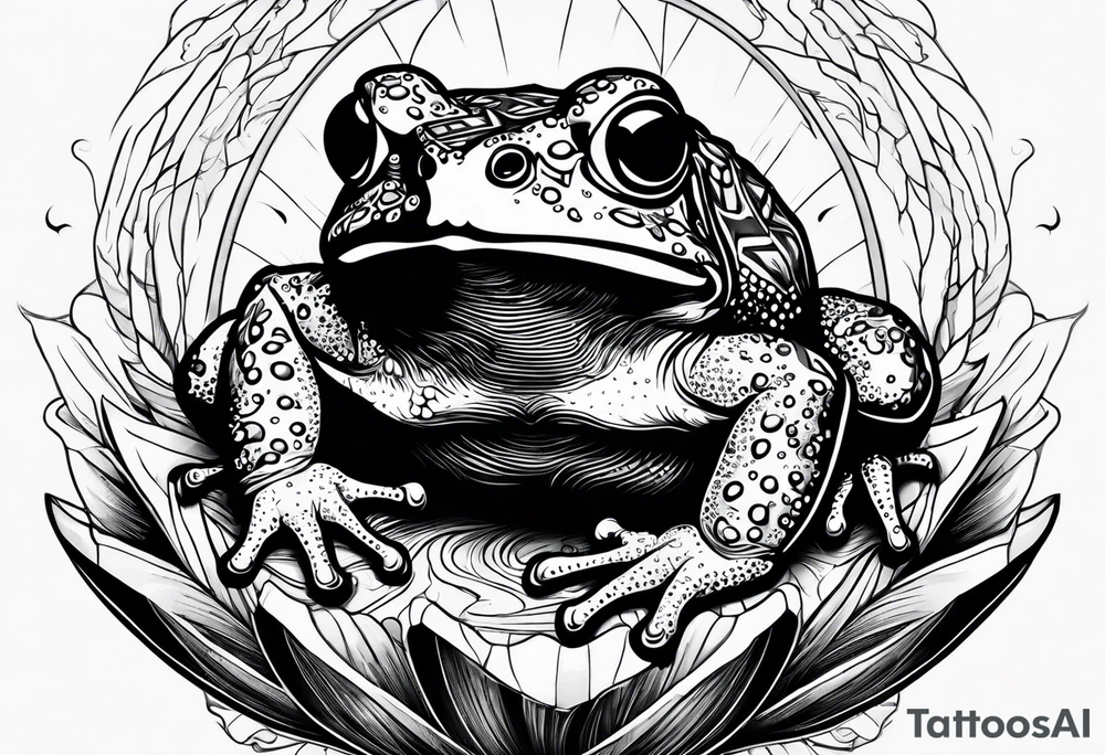 A toad in a thunderstorm tattoo idea