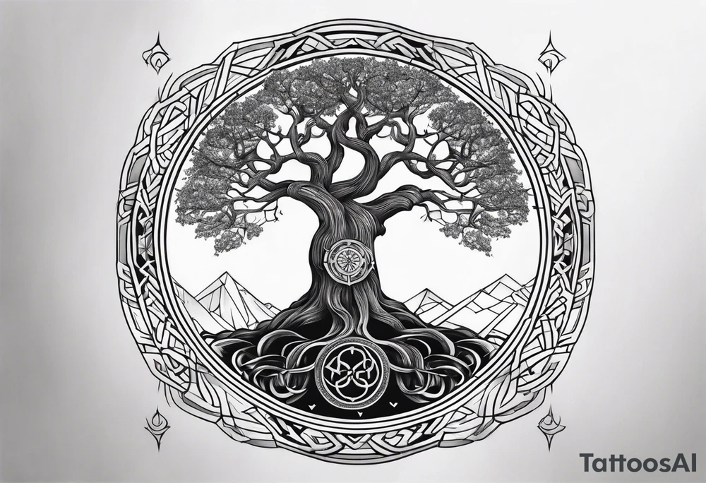 Yggdrasil tree combined with odin tattoo idea
