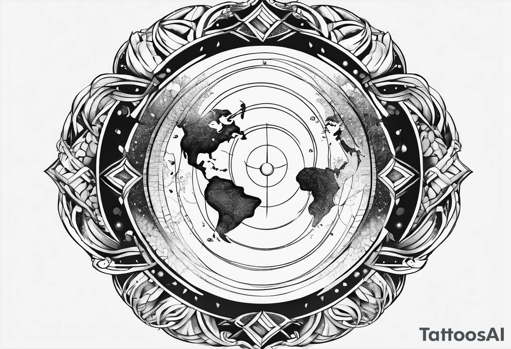 Phonic circles earth tattoo idea