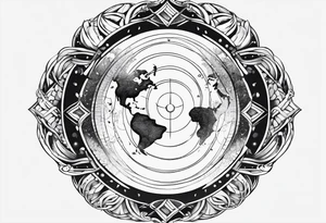 Phonic circles earth tattoo idea
