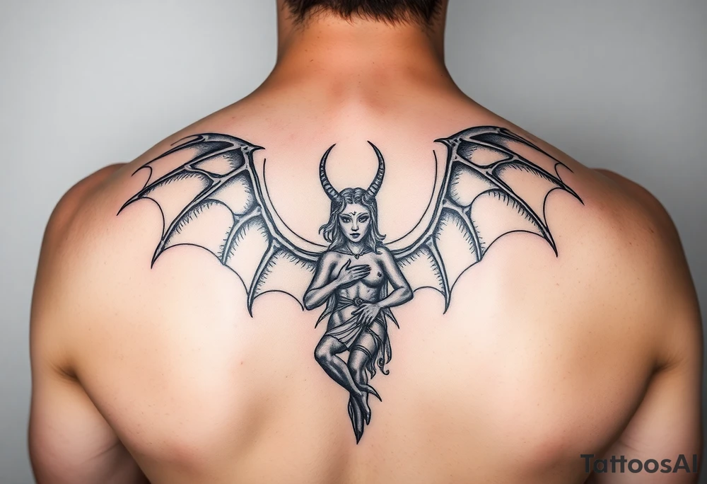 Devil protecting Lilith tattoo idea