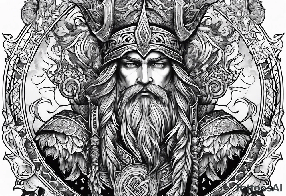 Valhalla mythological tattoo idea
