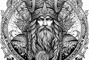 Valhalla mythological tattoo idea