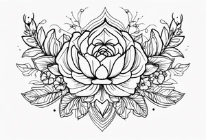 Cybersigilism mixed with floral design tattoo idea