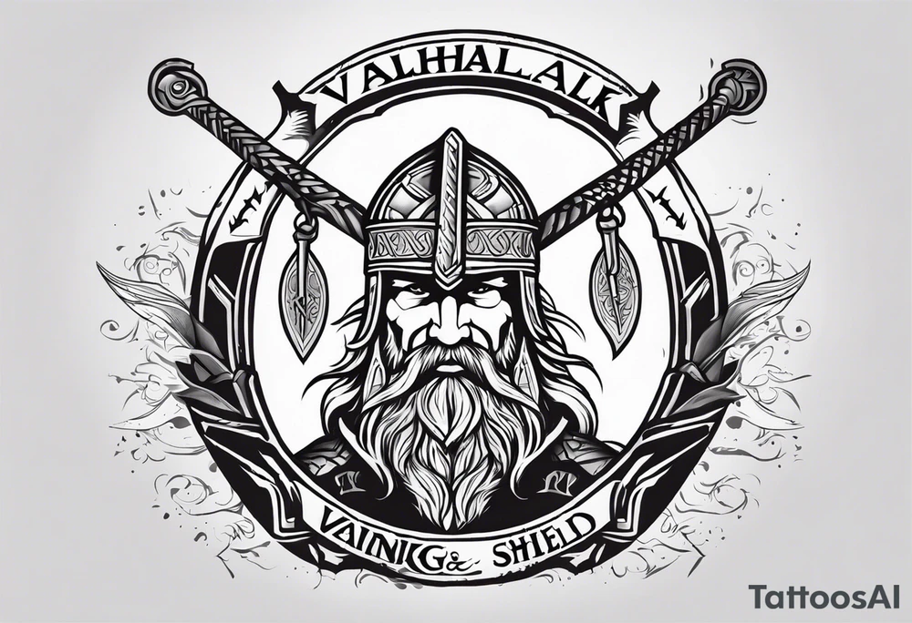Valhalla viking shield axe sword warrior tattoo idea
