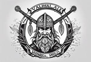 Valhalla viking shield axe sword warrior tattoo idea