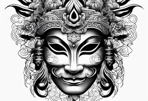 Japanese mask tattoo idea