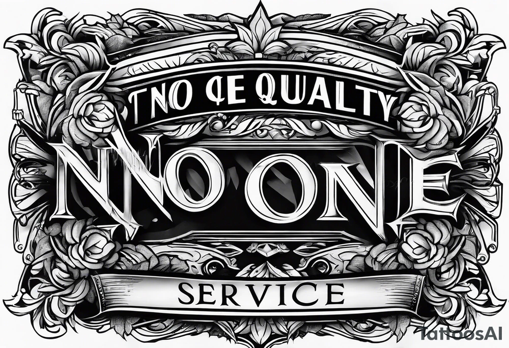 Text "no one service" tattoo idea