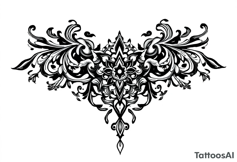 mytical shaman style ornametn with ancient rhyme tattoo idea