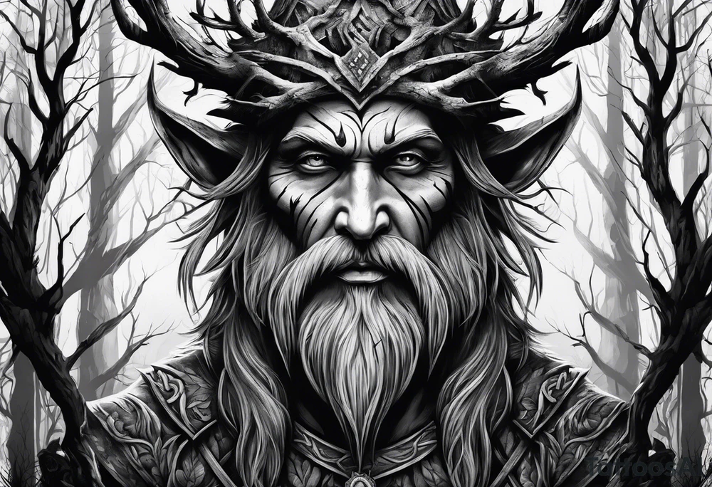 Leshy creepy birch tattoo idea