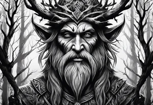 Leshy creepy birch tattoo idea