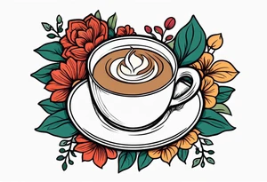 coffee 
old school vintage simple traditional design surrounded by vintage flowers cross



bold color simple tattoo idea