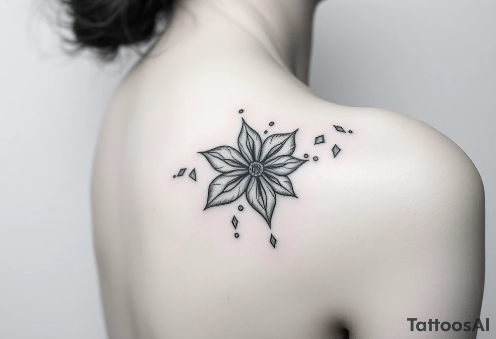 Can you design me a tattoo that represents a woman whose life has been shattered by broken trust, infidelitty, and alcoholism. But everyday she’s working at putting the pieces back together and is held together by her son, and hope for the future tattoo idea