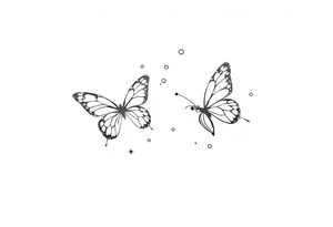 Simple butterflies with sparkles and some bubbles tattoo idea