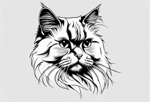 simple very side profile persian cat tattoo idea