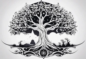 White tree of Gondor and star wars rebel symbol tattoo idea