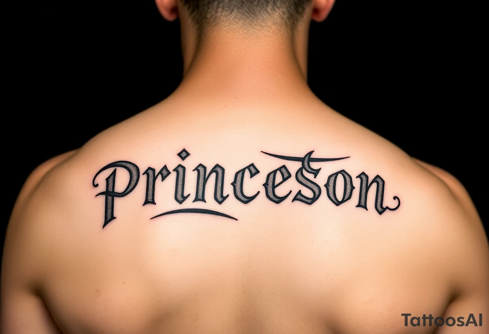 name tattoo princeton vertical tattoo idea