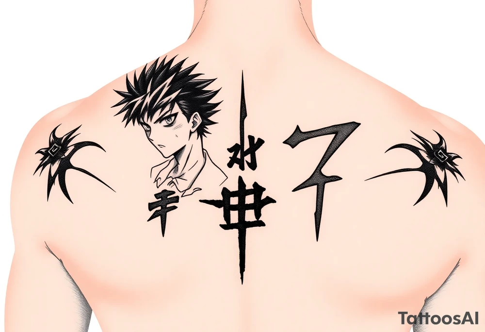 Anime design featuring yuyu hakusho, Toradora, and Eyeshield 21 tattoo idea