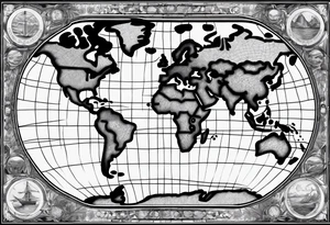 Mapa mundi no antebraco com tattoo idea