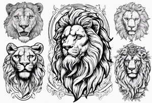 Statue of david with a lion tattoo idea