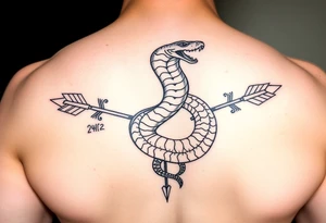 snake with arrow with around chest
, tattoo idea