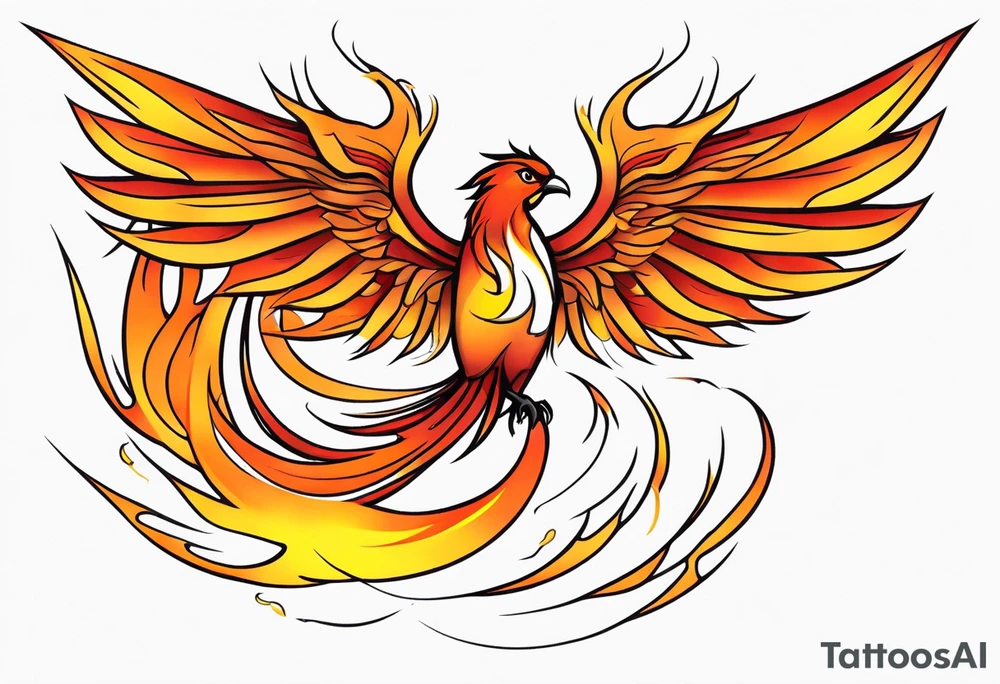 phoenix in fire tattoo idea