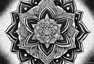 anahata, merkaba, mandala, geometric, cosmic tattoo idea