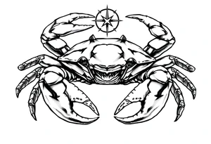 A king crab with with the cancer zodiac signin it’s claws tattoo idea