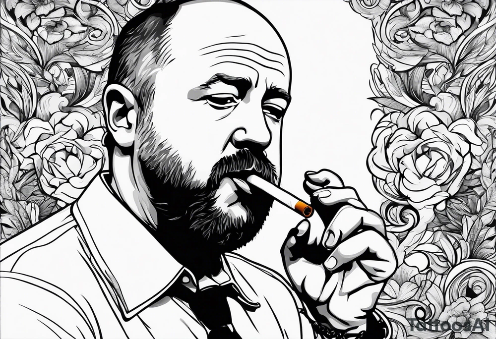 Louis C.K. smoking cigarette tattoo idea